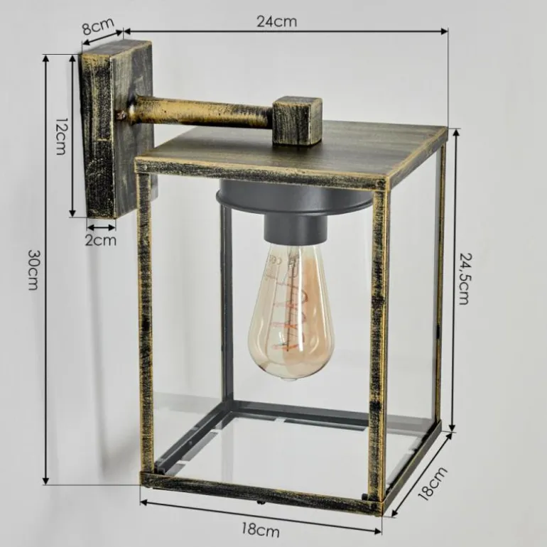 Applique murale d'extérieur Gramilla Or, Noir, 1 lumière