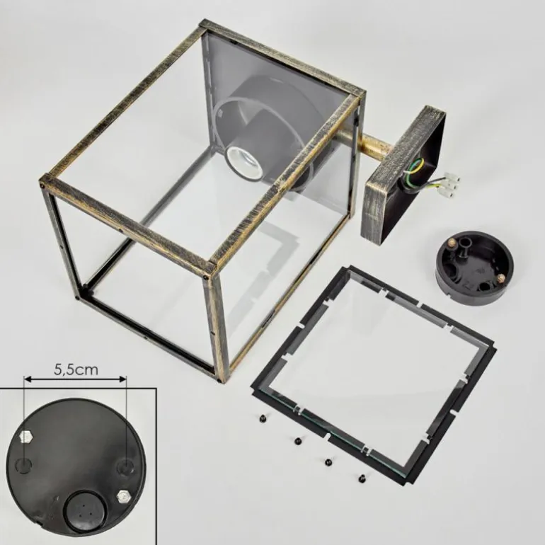 Applique murale d'extérieur Gramilla Or, Noir, 1 lumière