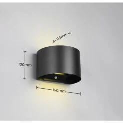 Applique murale d'extérieur Reality TALENT LED Noir, 2 lumières, Détecteur de mouvement