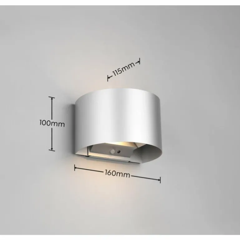Applique murale d'extérieur Reality TALENT LED Titane, 2 lumières, Détecteur de mouvement
