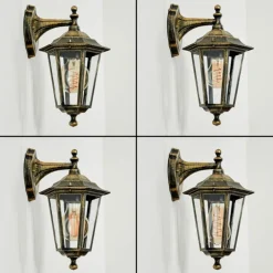 Applique murale d'extérieur Loria Or, Noir, 1 lumière