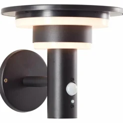 Applique murale d'extérieur Brilliant Garvina LED Noir, 1 lumière, Détecteur de mouvement