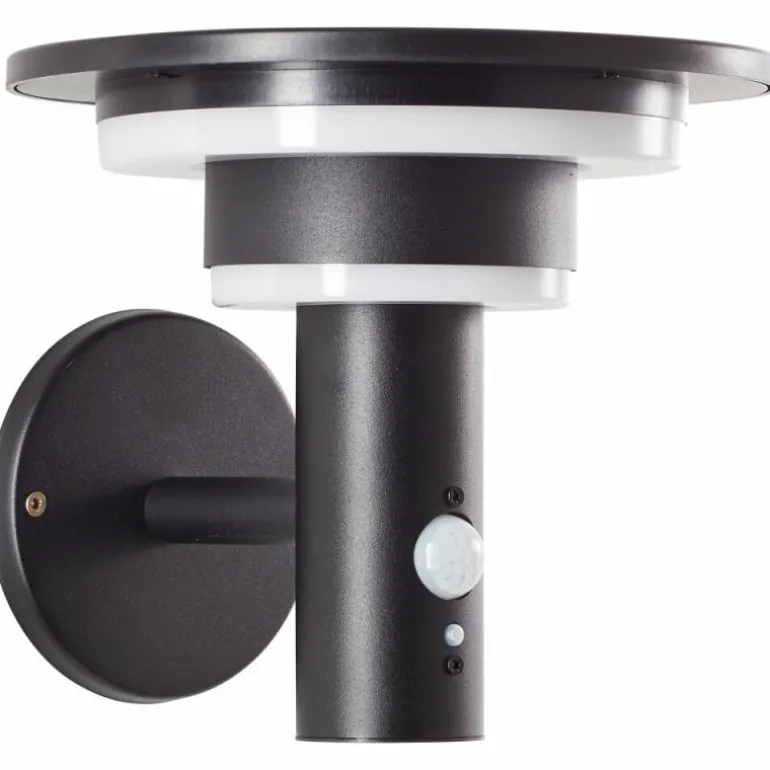 Applique murale d'extérieur Brilliant Garvina LED Noir, 1 lumière, Détecteur de mouvement