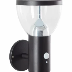 Applique murale d'extérieur Brilliant Tulip LED Noir, 1 lumière, Détecteur de mouvement