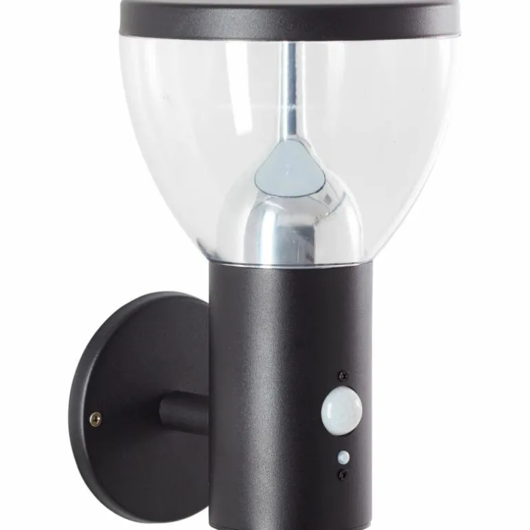 Applique murale d'extérieur Brilliant Tulip LED Noir, 1 lumière, Détecteur de mouvement