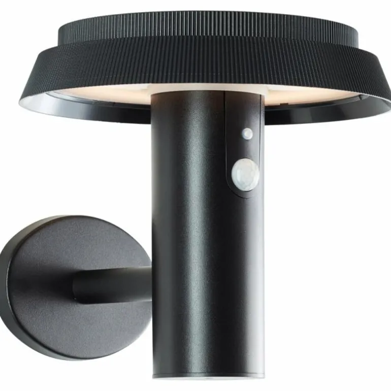 Applique murale d'extérieur Brilliant Alvero LED Noir, 1 lumière, Détecteur de mouvement