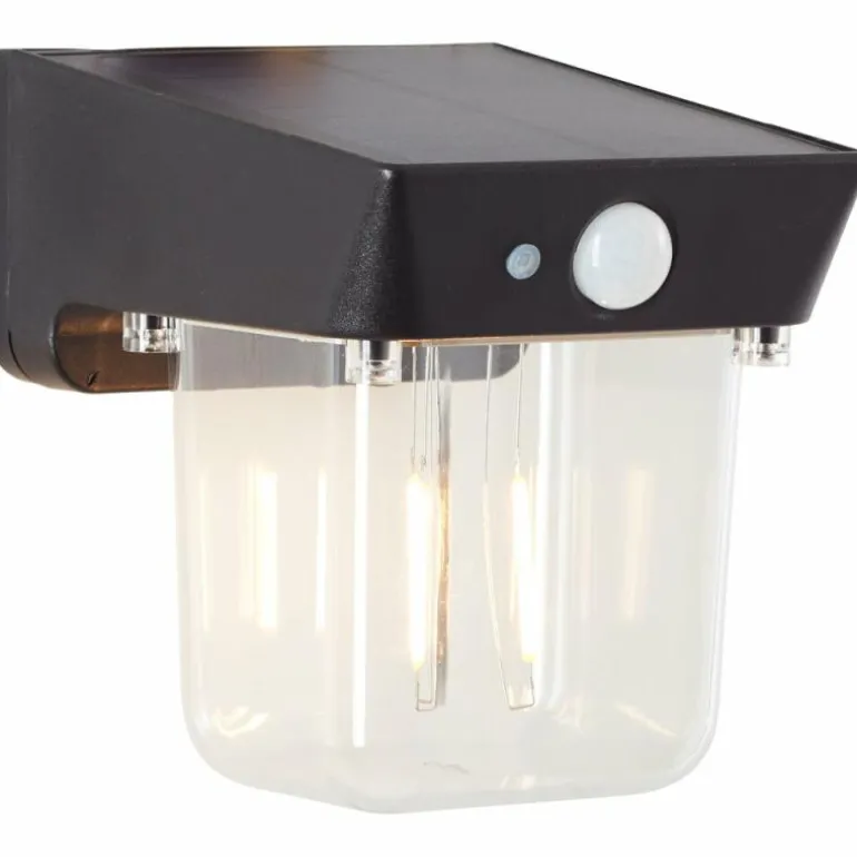 Applique murale d'extérieur Brilliant Parson LED Noir, 1 lumière, Détecteur de mouvement