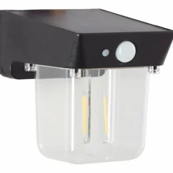 Applique murale d'extérieur Brilliant Parson LED Noir, 1 lumière, Détecteur de mouvement