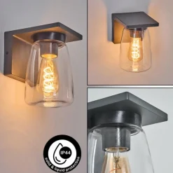 Applique murale d'extérieur Aquin Anthracite, 1 lumière