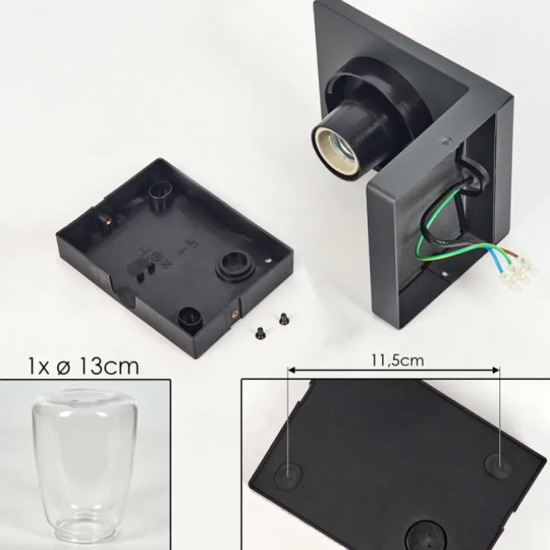 Applique murale d'extérieur Aquin Anthracite, 1 lumière