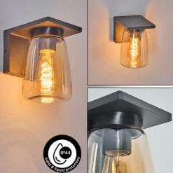 Applique murale d'extérieur Aquin Anthracite, 1 lumière