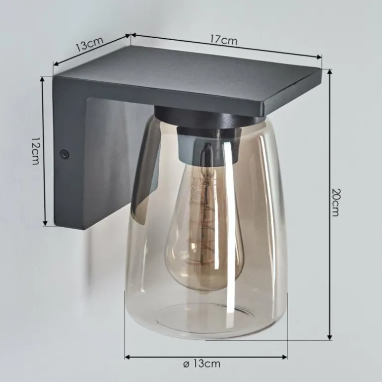 Applique murale d'extérieur Aquin Anthracite, 1 lumière