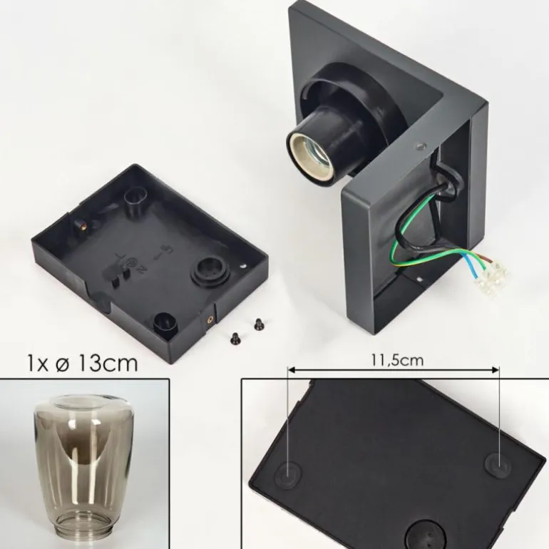 Applique murale d'extérieur Aquin Anthracite, 1 lumière