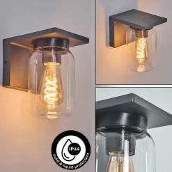 Applique murale d'extérieur Aquin Anthracite, 1 lumière