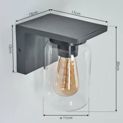 Applique murale d'extérieur Aquin Anthracite, 1 lumière