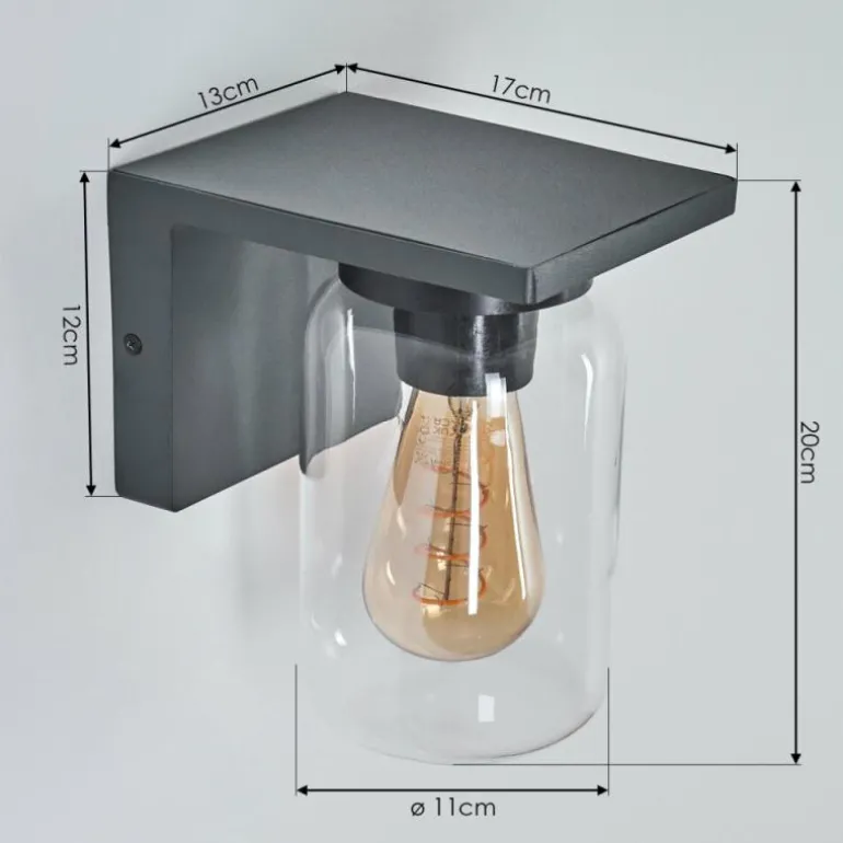 Applique murale d'extérieur Aquin Anthracite, 1 lumière