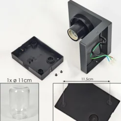 Applique murale d'extérieur Aquin Anthracite, 1 lumière