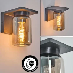 Applique murale d'extérieur Aquin Anthracite, 1 lumière