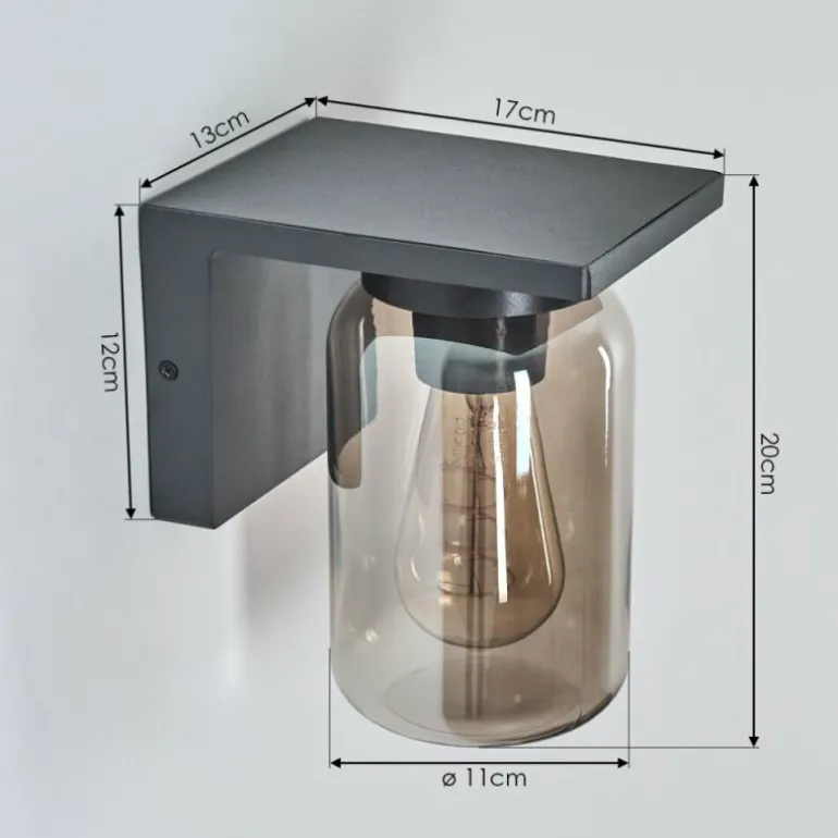 Applique murale d'extérieur Aquin Anthracite, 1 lumière