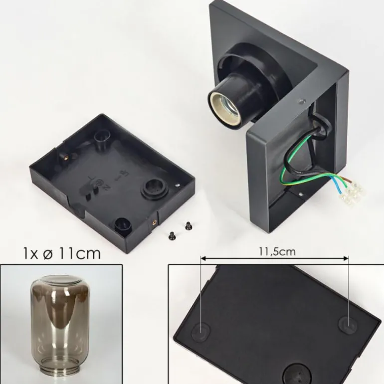 Applique murale d'extérieur Aquin Anthracite, 1 lumière