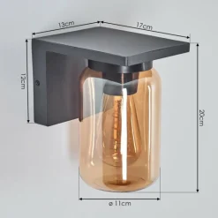 Applique murale d'extérieur Aquin Anthracite, 1 lumière