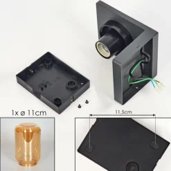 Applique murale d'extérieur Aquin Anthracite, 1 lumière