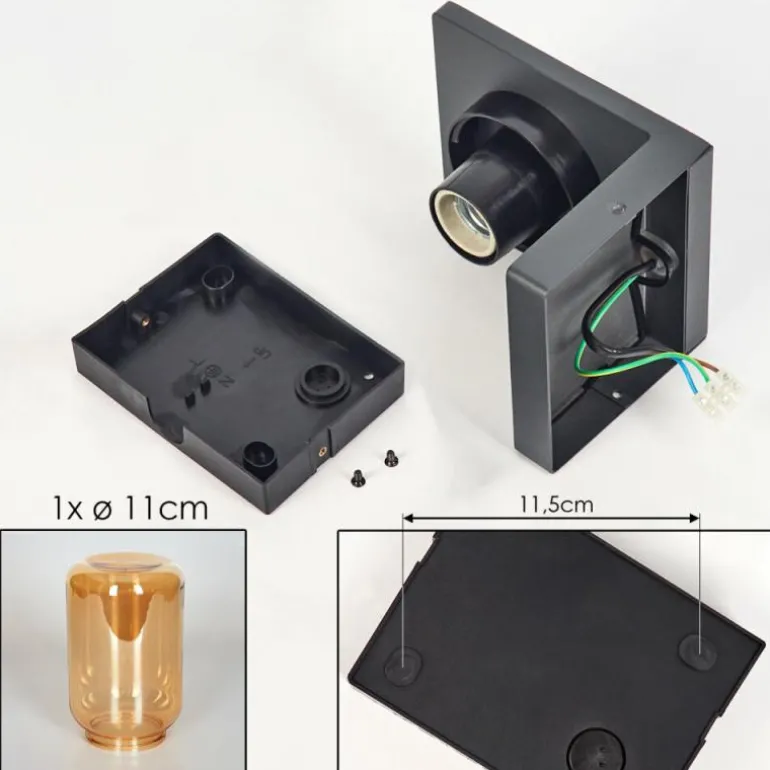 Applique murale d'extérieur Aquin Anthracite, 1 lumière