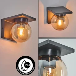 Applique murale d'extérieur Aquin Anthracite, 1 lumière