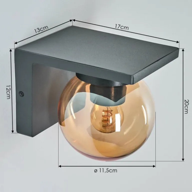 Applique murale d'extérieur Aquin Anthracite, 1 lumière