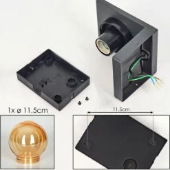 Applique murale d'extérieur Aquin Anthracite, 1 lumière