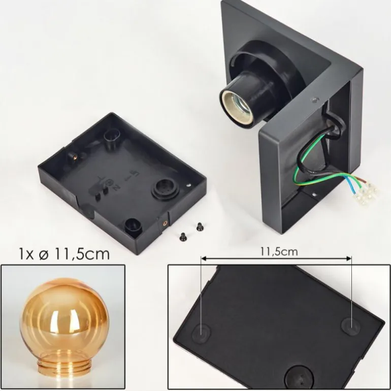 Applique murale d'extérieur Aquin Anthracite, 1 lumière