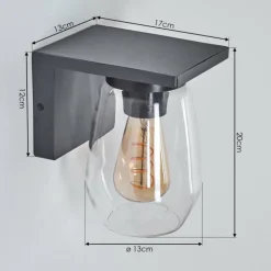 Applique murale d'extérieur Aquin Anthracite, 1 lumière