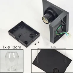 Applique murale d'extérieur Aquin Anthracite, 1 lumière