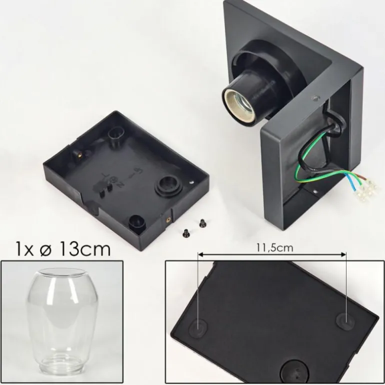 Applique murale d'extérieur Aquin Anthracite, 1 lumière