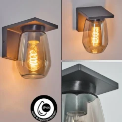 Applique murale d'extérieur Aquin Anthracite, 1 lumière