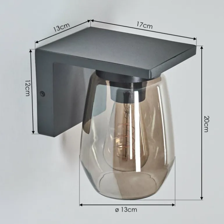 Applique murale d'extérieur Aquin Anthracite, 1 lumière