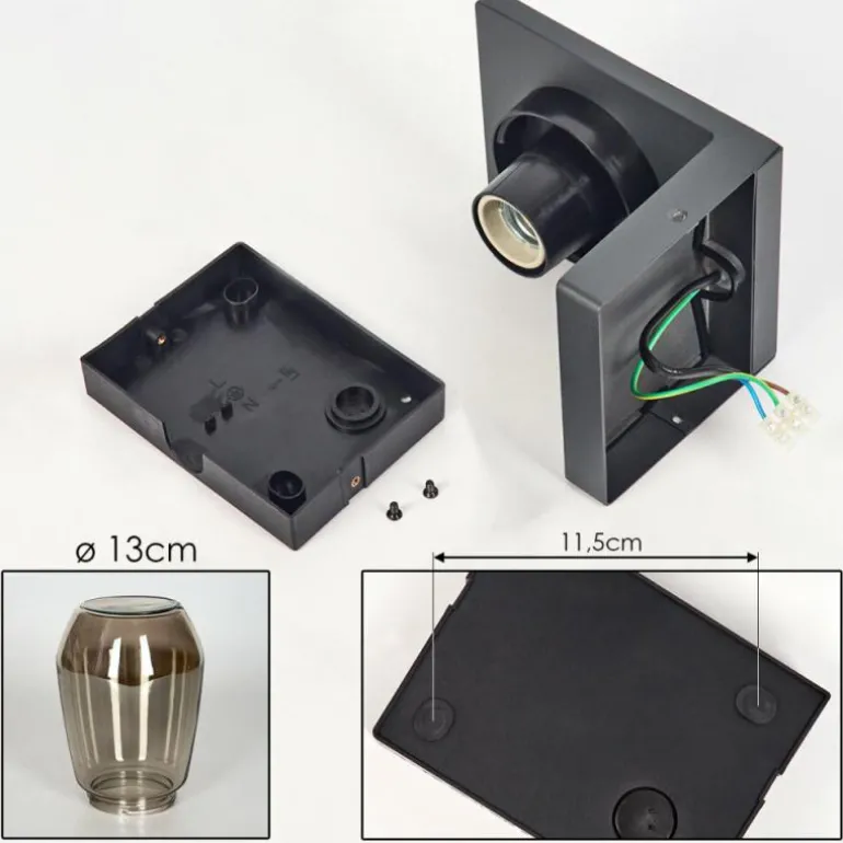 Applique murale d'extérieur Aquin Anthracite, 1 lumière