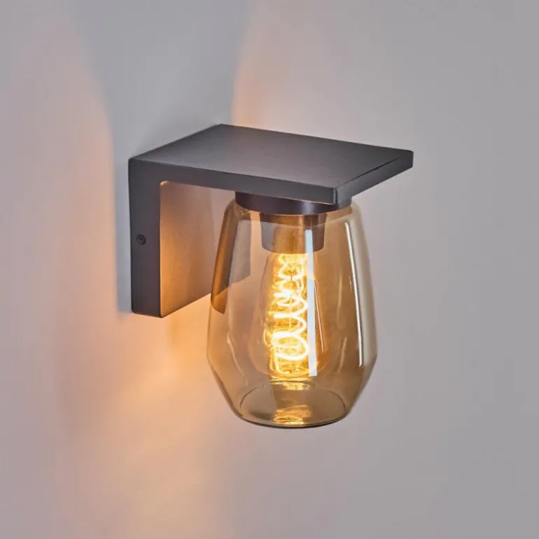 Applique murale d'extérieur Aquin Anthracite, 1 lumière