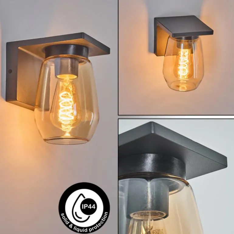 Applique murale d'extérieur Aquin Anthracite, 1 lumière