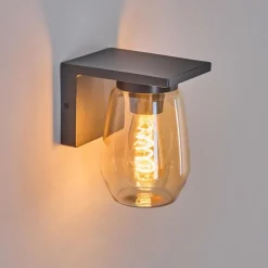 Applique murale d'extérieur Aquin Anthracite, 1 lumière