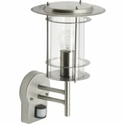 Applique murale d'extérieur Brilliant York Acier inoxydable, 1 lumière, Détecteur de mouvement