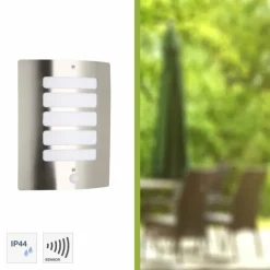 Applique murale d'extérieur Brilliant Todd Acier inoxydable, 1 lumière, Détecteur de mouvement