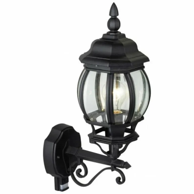 Applique murale d'extérieur Brilliant Istria Noir, 1 lumière, Détecteur de mouvement