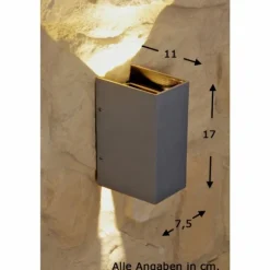 Applique murale d'extérieur Konstsmide CREMONA LED Acier inoxydable, 2 lumières