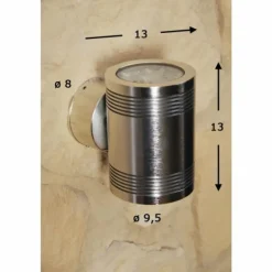 Applique murale d'extérieur Konstsmide Monza LED Aluminium, Acier inoxydable, 1 lumière