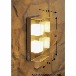 Applique murale d'extérieur Konstsmide LED Acier inoxydable, Gris, 1 lumière