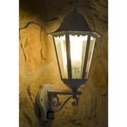 Applique murale d'extérieur LUTEC BRISTOL Transparent, Blanc, 1 lumière, Détecteur de mouvement