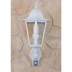 Applique murale d'extérieur LUTEC BRISTOL Transparent, Blanc, 1 lumière, Détecteur de mouvement