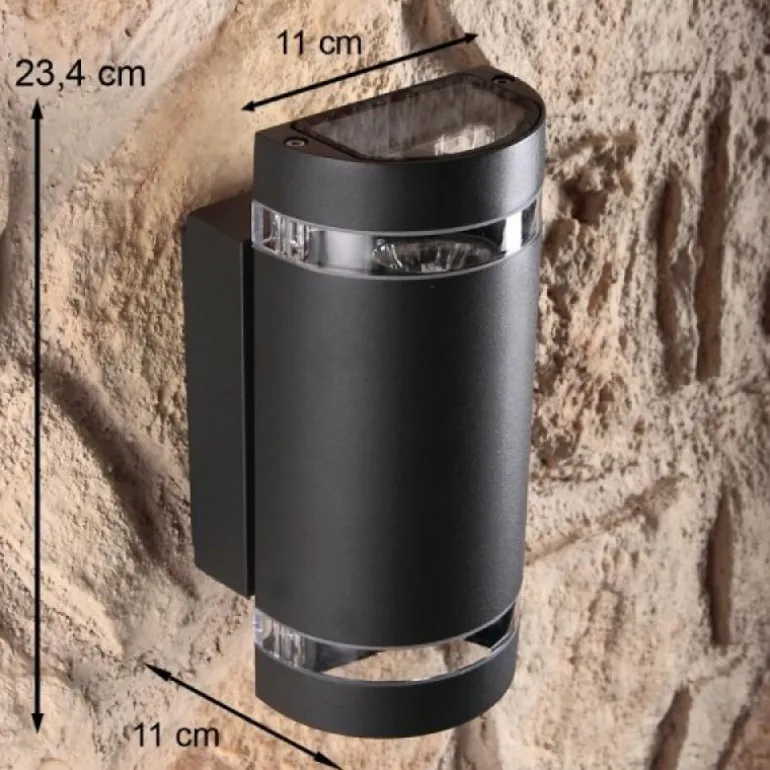 Applique murale d'extérieur LUTEC FOCUS Anthracite, 2 lumières