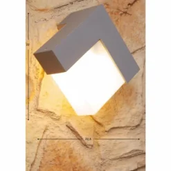 Applique murale d'extérieur LUTEC GEOMETRY Argenté, Blanc, 1 lumière